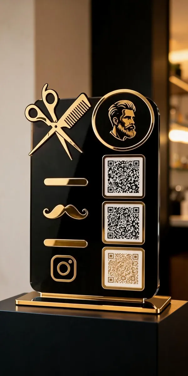 Black_Gold_Barber_Salon_QR_Code_Display_Stand
