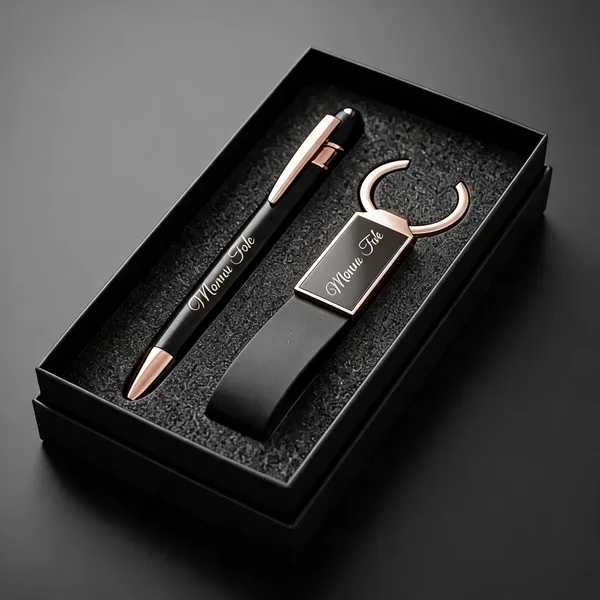Black_Metal_Pen_And_Bracelet_Gift_Set