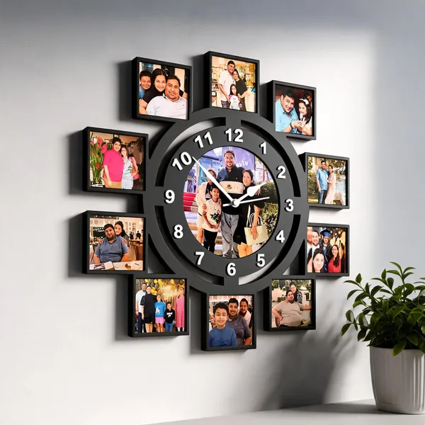 Black_Contemporary_Photo_Collage_Wall_Clock