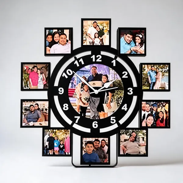 Black_Modern_Photo_Frame_Wall_Clock