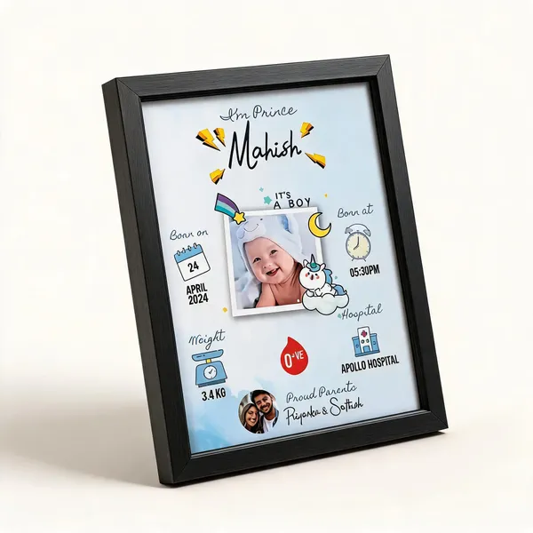 Black_Personalised_Baby_Birth_Announcement_Photo_Frame