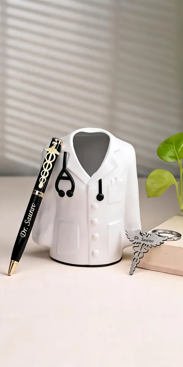 Doctor_Coat_Pen_Stand_With_Pen_And_Keychain_Gift_Set