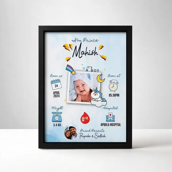 Black_Personalized_Baby_Birth_Announcement_Photo_Frame
