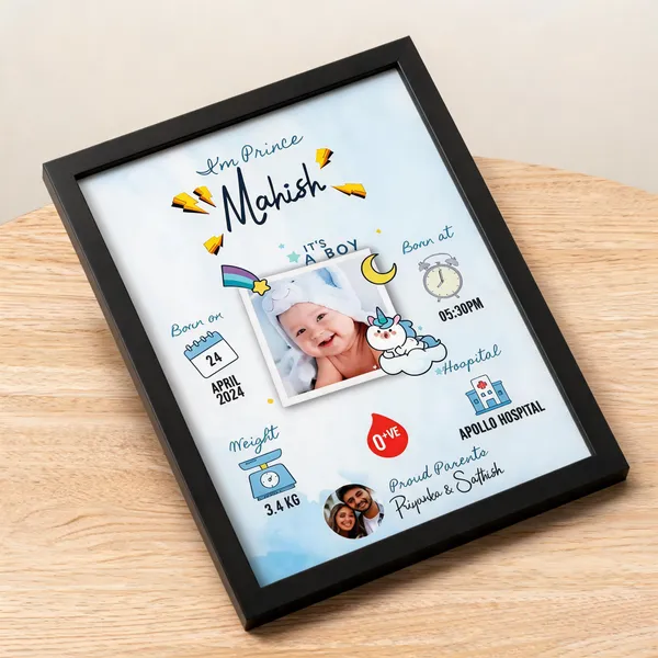 Black_Personalized_Baby_Birth_Announcement_Photo_Frame