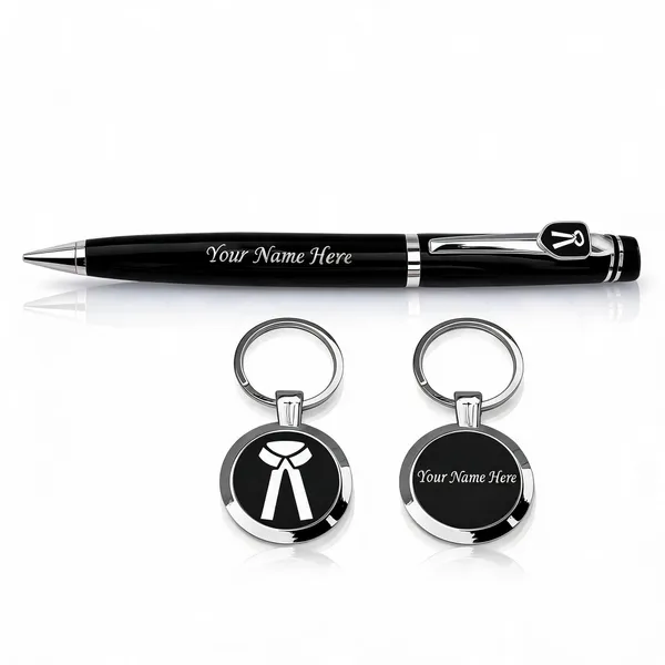 Black_Pen_And_Tie_Keychain_Gift_Set