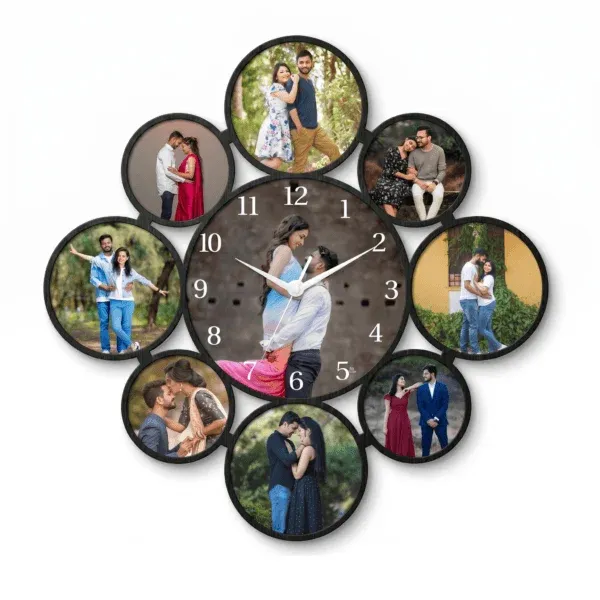 Photo_Collage_Floral_Wall_Clock