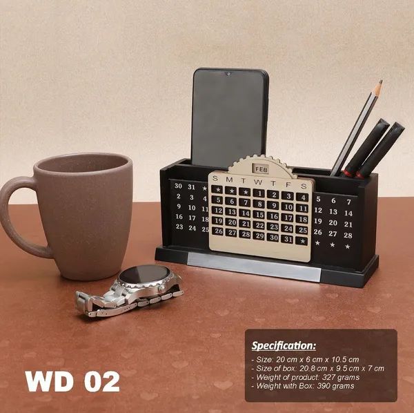 Black_Desk_Organizer_With_Calendar_And_Phone_Stand