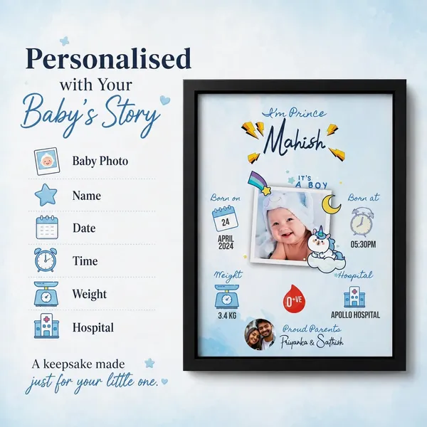 Black_Personalized_Baby_Birth_Announcement_Photo_Frame