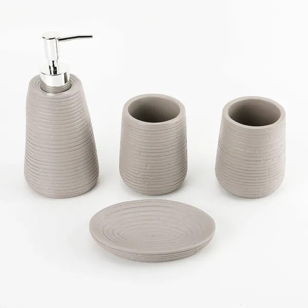 Modern_Ribbed_Grey_4PC_Bathroom_Accessory_Set-RESIN