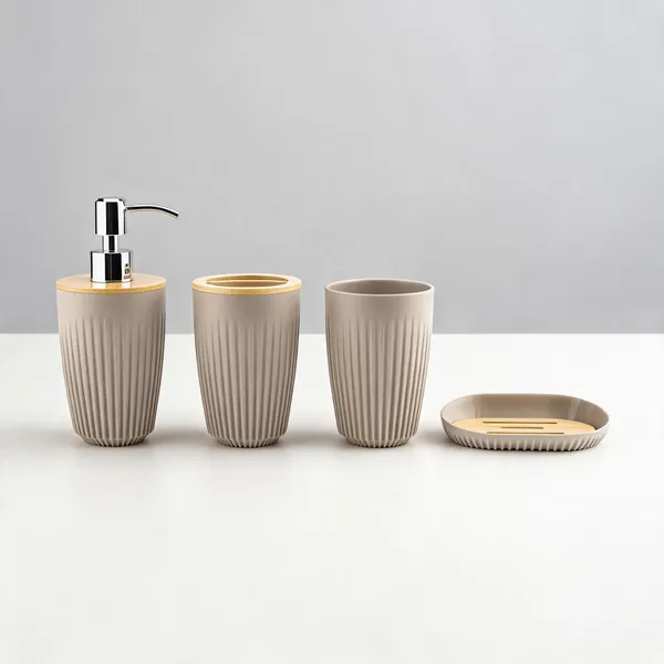 Bamboo_&_Pp_Ribbed_Beige_4-Piece_Bathroom_Accessory_Set