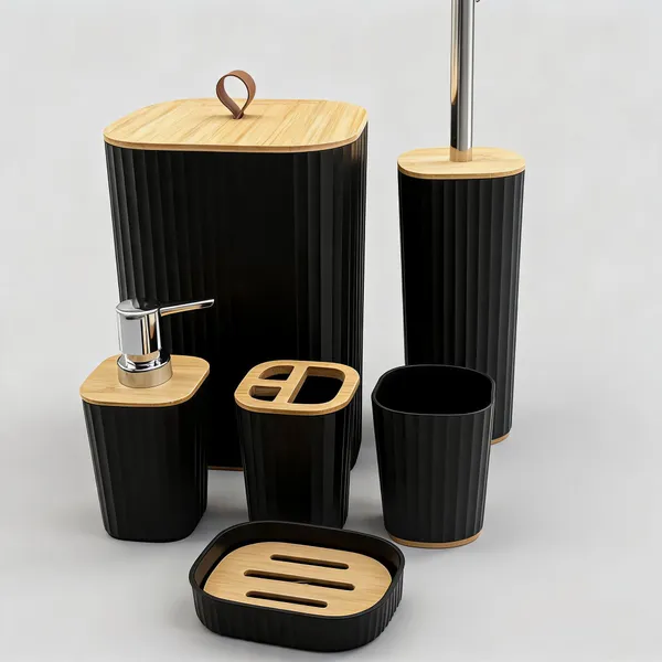 Pp_Bamboo_Modern_Ribbed_Black_6-Piece_Bathroom_Accessory_Set