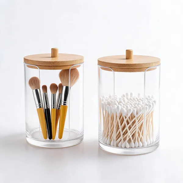 Acrylic_Clear_Cylindrical_Cotton_Swab_&_Beauty_Tool_Organizer_-_Pack_of_2