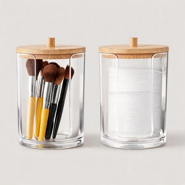 Acrylic_Clear_Cylindrical_Cotton_Swab_&_Beauty_Tool_Organizer_-_Pack_of_2