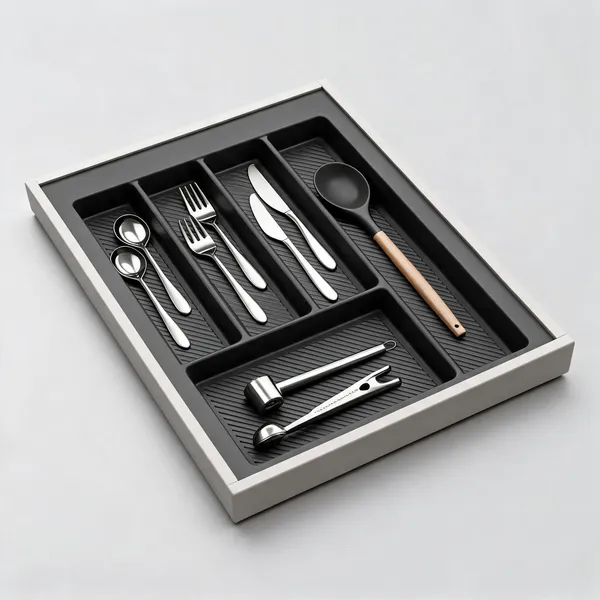 Pvc_Modern_Grey_Cutlery_Drawer_Organizer_Tray_450Mm