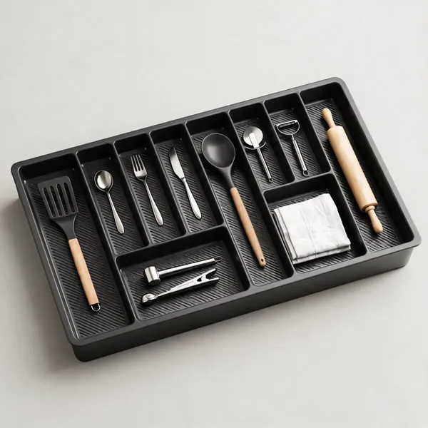Pvc_Modern_Grey_Cutlery_Drawer_Organizer_Tray_900Mm