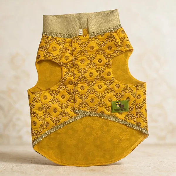 Sunflower_Yellow_Brocade_Silk_Sherwani