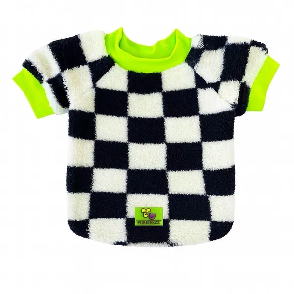 Black_and_White_Checks_Sherpa_Sweater_with_Neon_Green_Accents