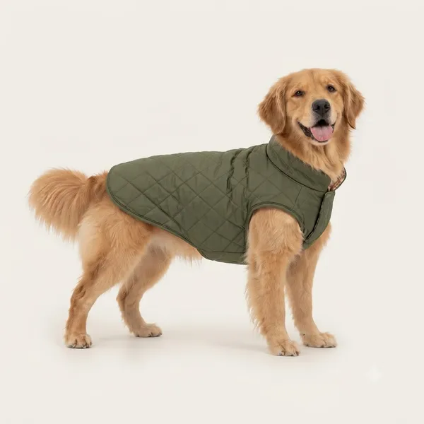 Reversible_Puffer_Jacket_with_Flannel_Lining_-_Olive_Green