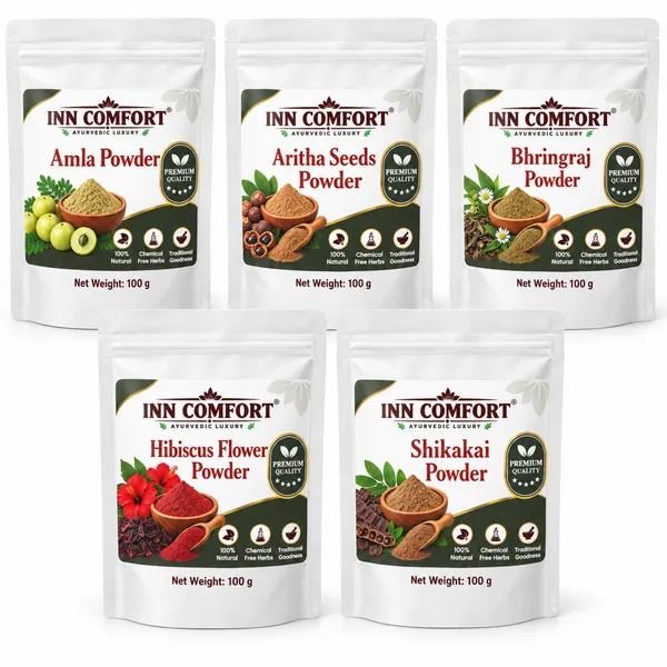 Inn_Comfort_Amla_Bhringraj_Shikakai_Ayurvedic_Hair_Powder_Set_Pack_Of_5