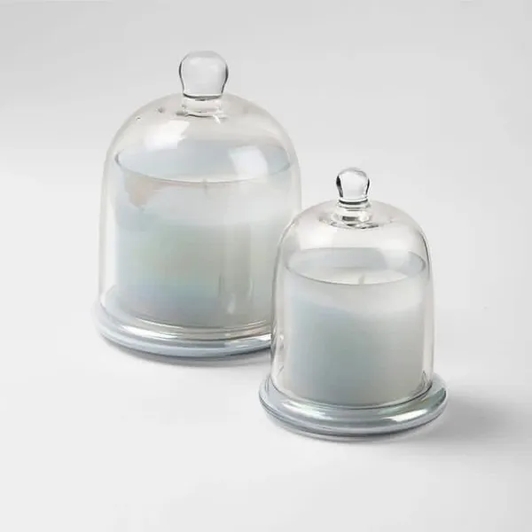 Glass_Modern_Plain_Candle_Cloche_Set