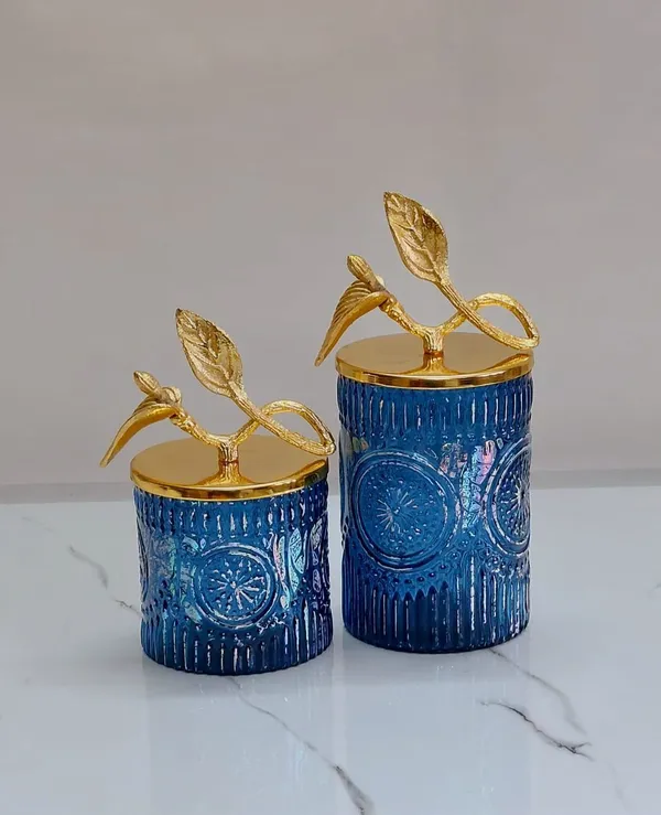 Glass_Decorative_Textured_Storage_Jar_Set