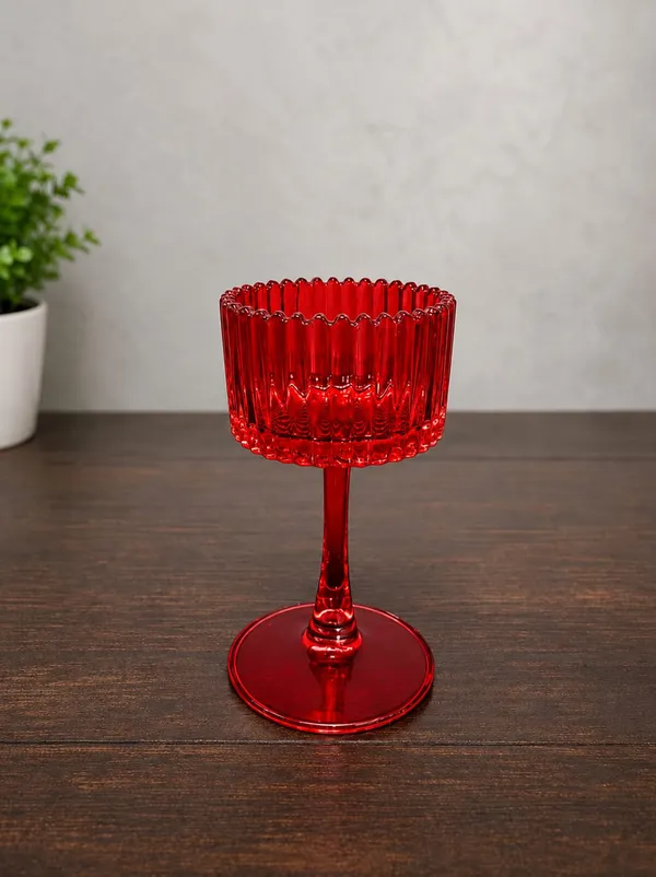 Glass_Ribbed_Red_Stemmed_Candle_Holder