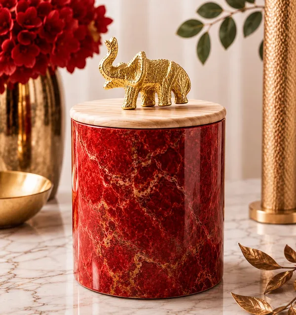 Marble_Contemporary_Red_Marbled_Cylindrical_Side_Table