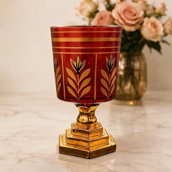 Red_Glass_Candle_Holder_For_Home_Decor