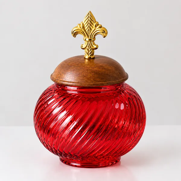 Glass_Decorative_Ribbed_Jar_With_Wooden_Lid