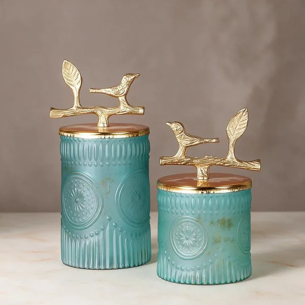Teal_Green_Glass_Decorative_Jar_Set_For_Home_Decor_Pack_Of_2
