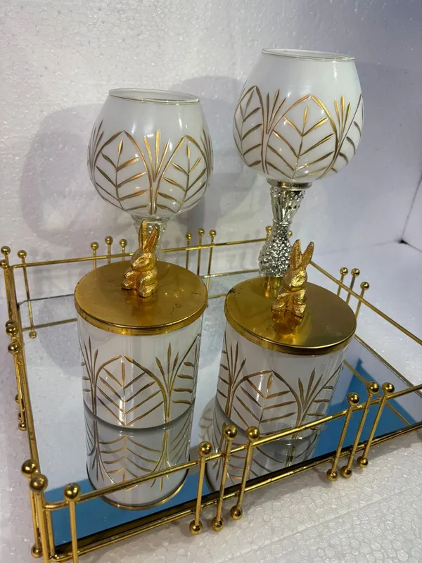 Glass_Gold_Leaf_Pattern_Decorative_Set_With_Tray