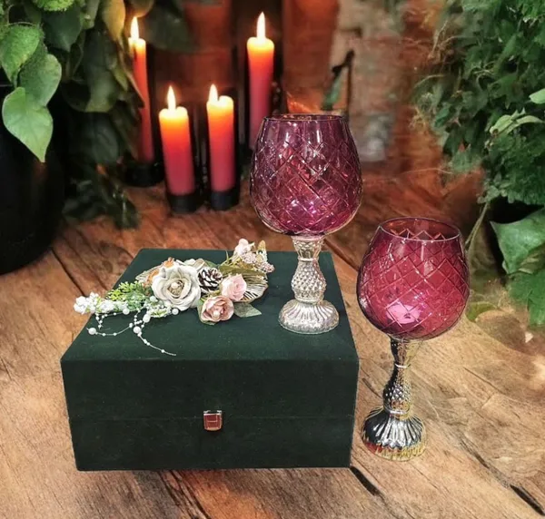 Glass_Decorative_Faceted_Pattern_Goblet_Candle_Holders