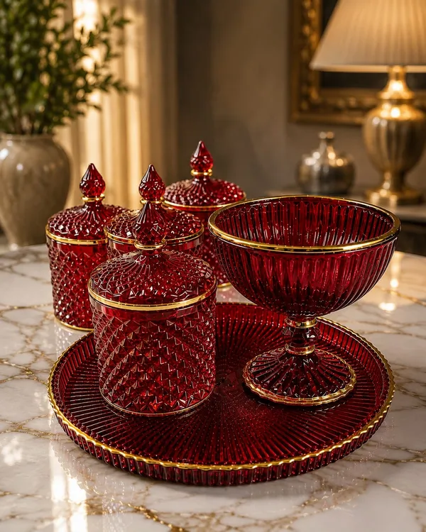 Glass_Traditional_Textured_Decorative_Tray_Set