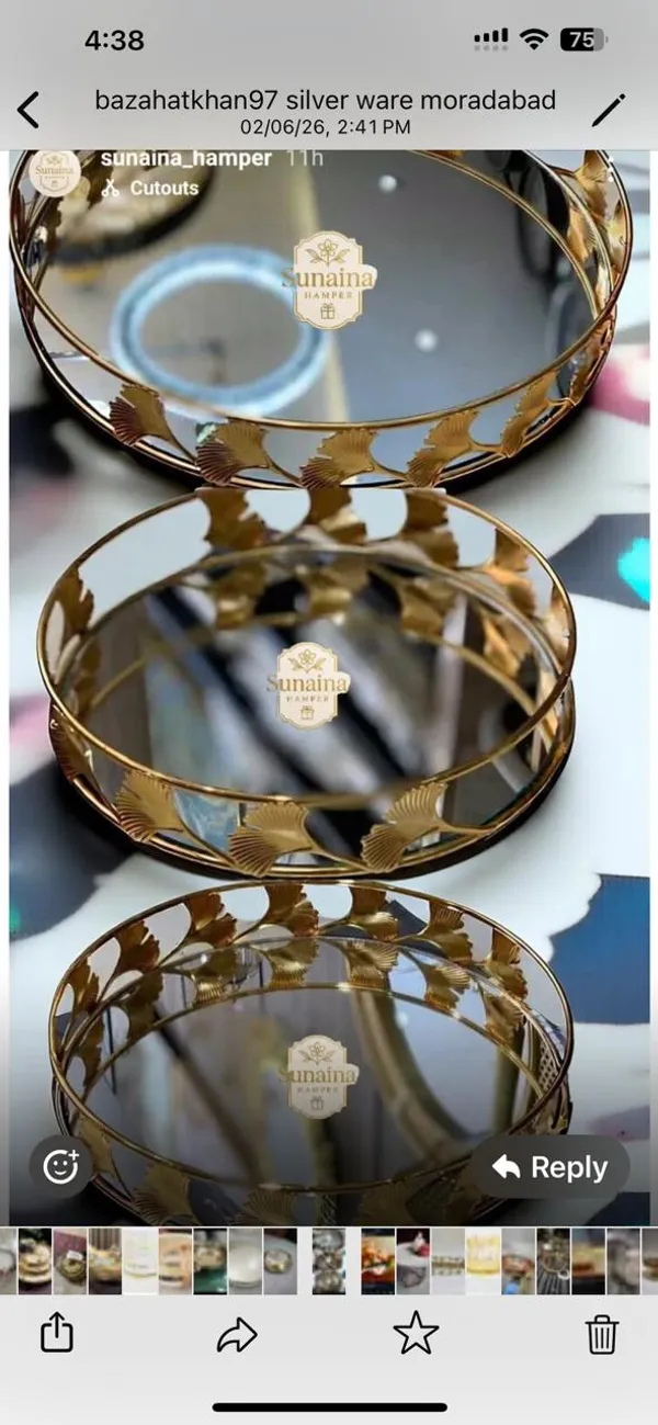 Metal_Decorative_Leaf_Pattern_Round_Tray_Set