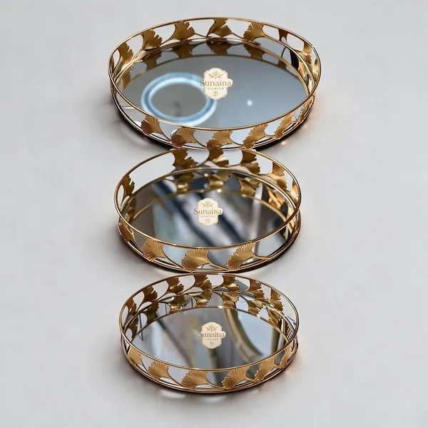 Gold_Metal_Round_Tray_Set_For_Home_Organization
