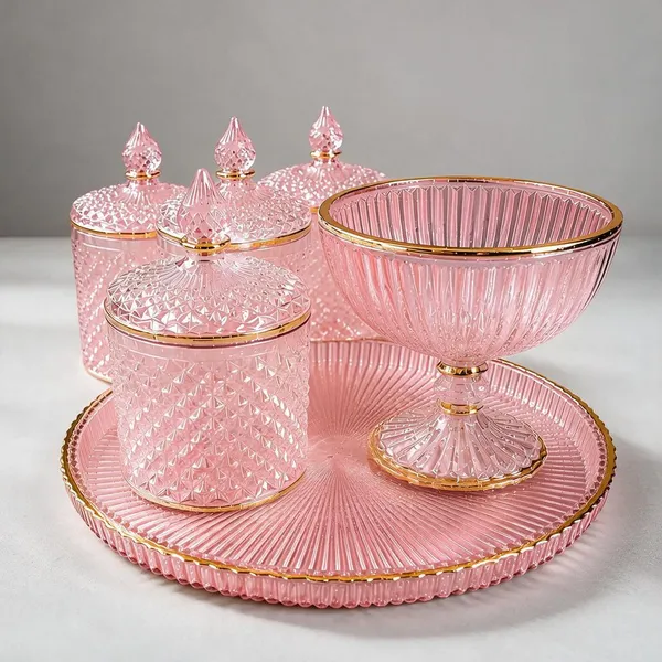 Pink_Glass_Serving_Tray_Set_For_Home_Decor_Pack_Of_5