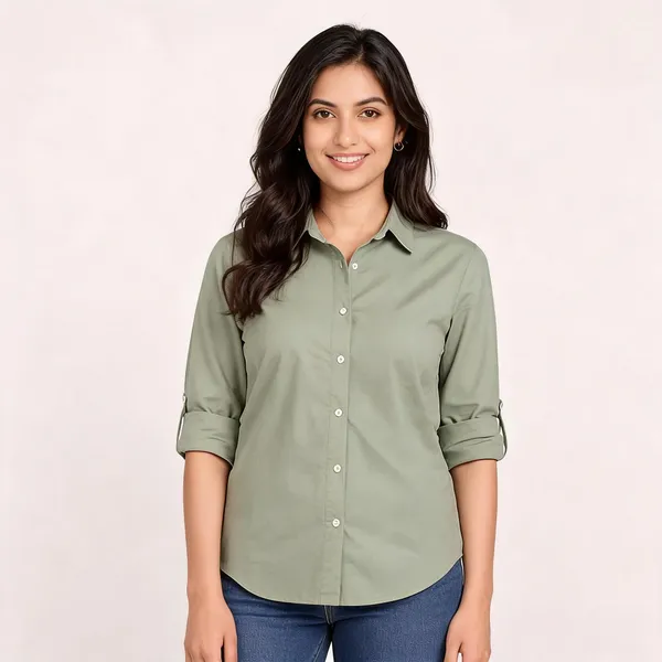 Bottle_Green_Cotton_Relaxed_Fit_Shirt_For_Women