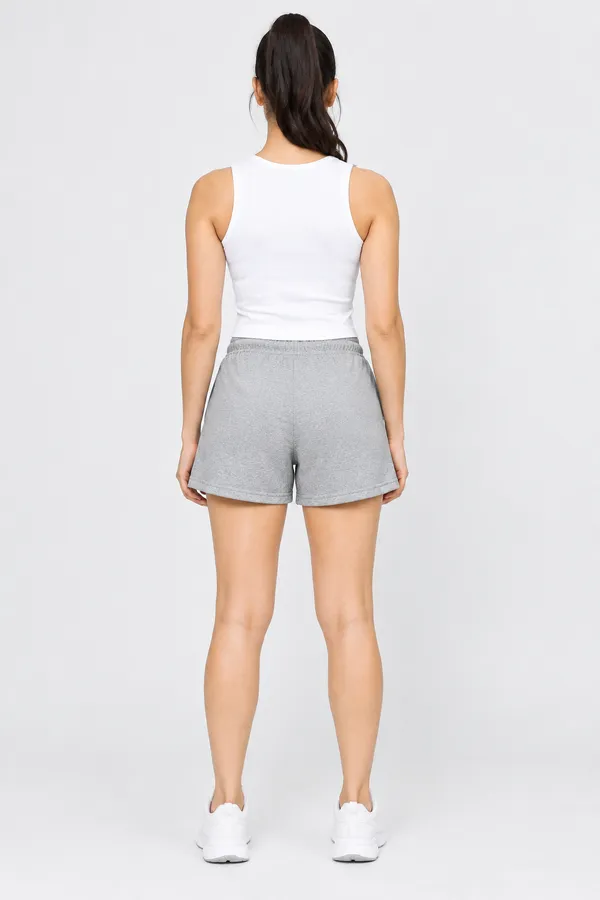 Grey_French_Terry_Casual_Shorts_For_Women