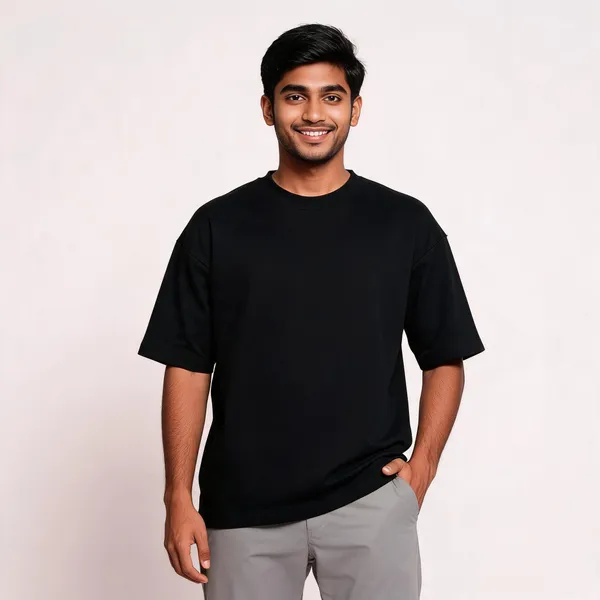 Black_French_Terry_Oversized_T-Shirt_For_Men
