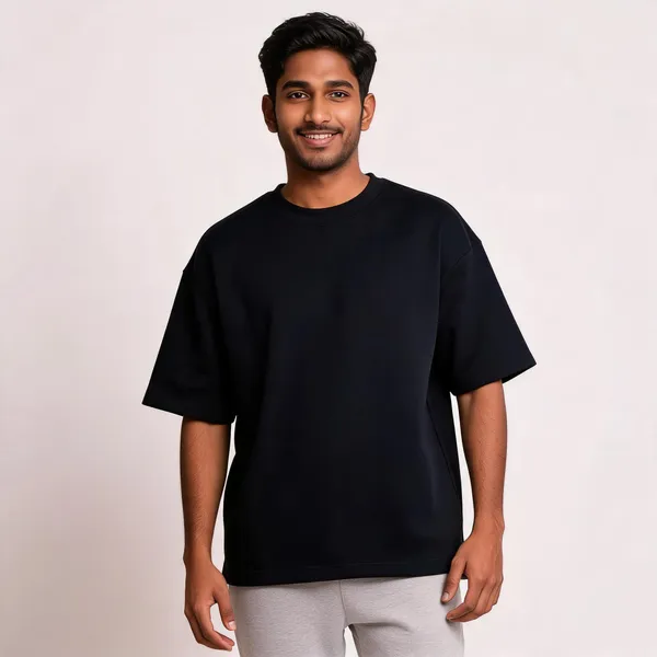 Black_French_Terry_Oversized_T-Shirt_For_Men