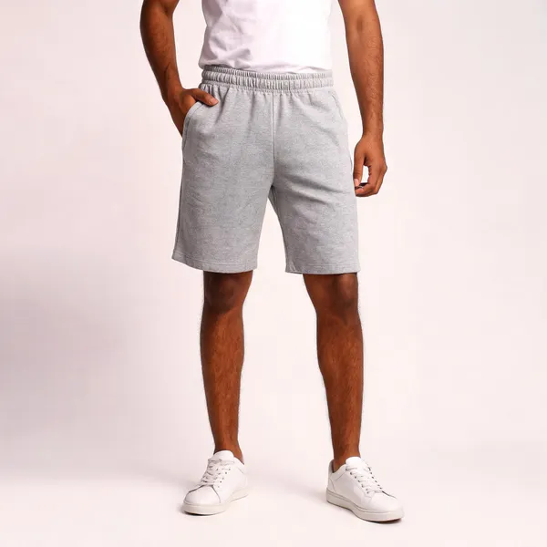 Grey_French_Terry_Regular_Fit_Shorts_For_Men