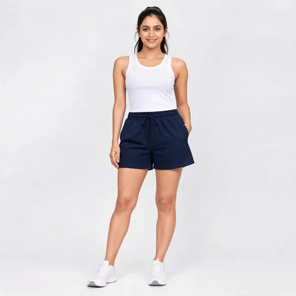 Navy_French_Terry_Relaxed_Fit_Sports_Shorts_For_Women