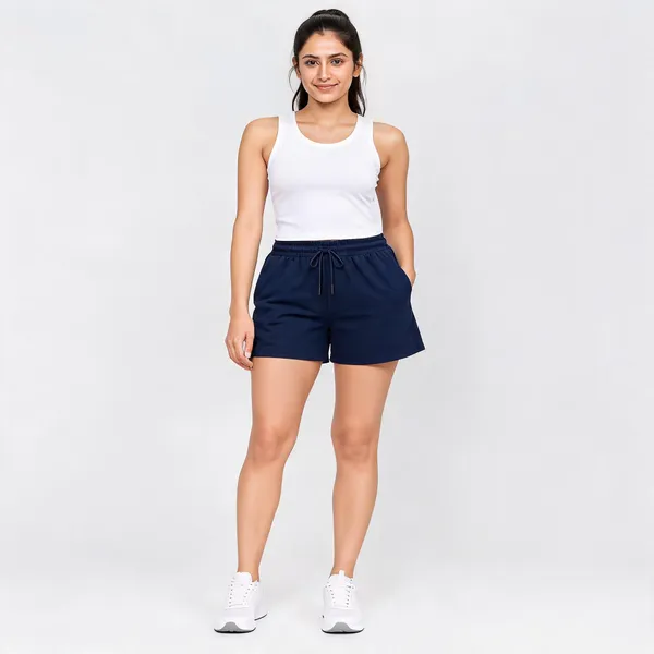 Navy_French_Terry_Relaxed_Fit_Sports_Shorts_For_Women