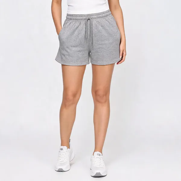 Grey_French_Terry_Casual_Shorts_For_Women