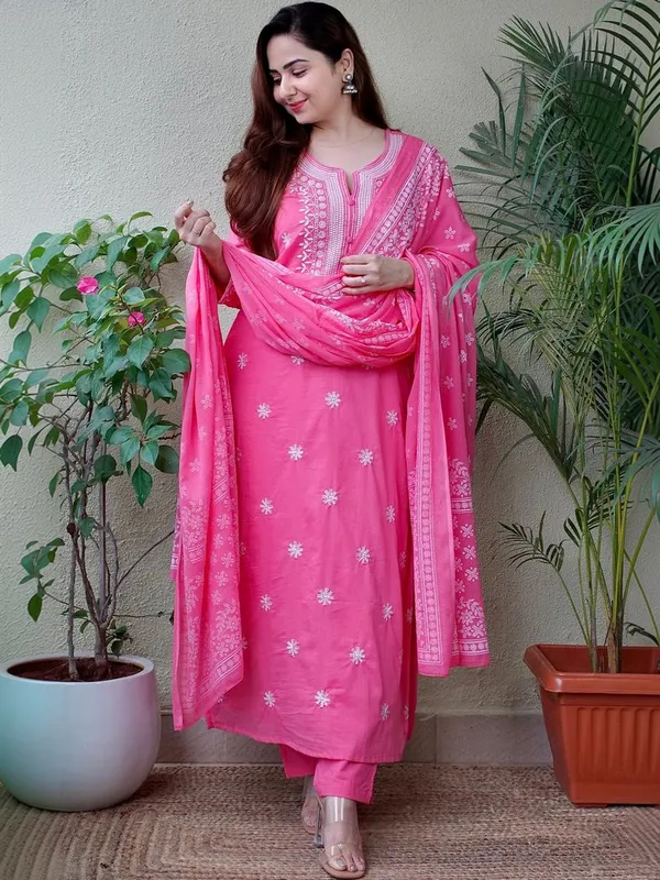 Pink_Rayon_Straight_Printed_Kurta_Set_For_Women