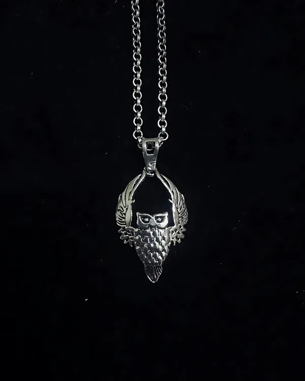 Silver_Sterling_Owl_Pendant_Chain_For_Men