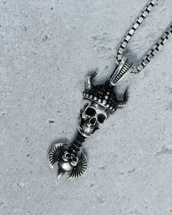 Silver_Sterling_King_Skull_Pendant_Chain_For_Men