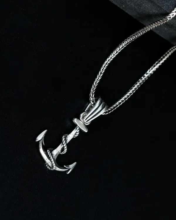 Silver_Sterling_Anchor_Pendant_Chain_For_Men