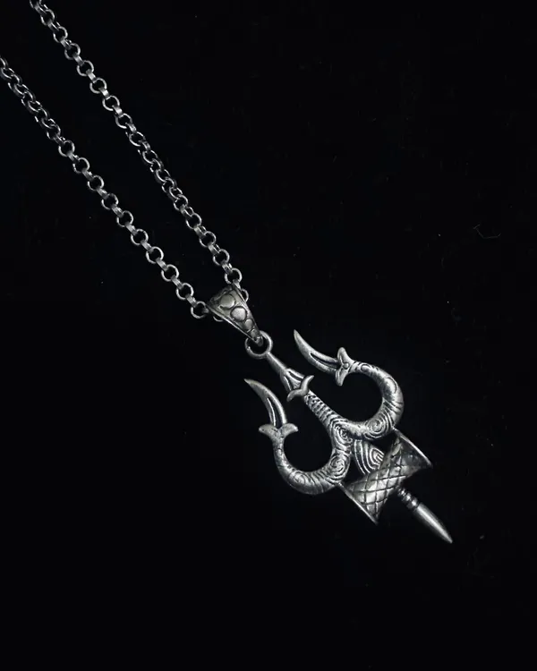 Silver_Trishool_Pendant_Chain_For_Men