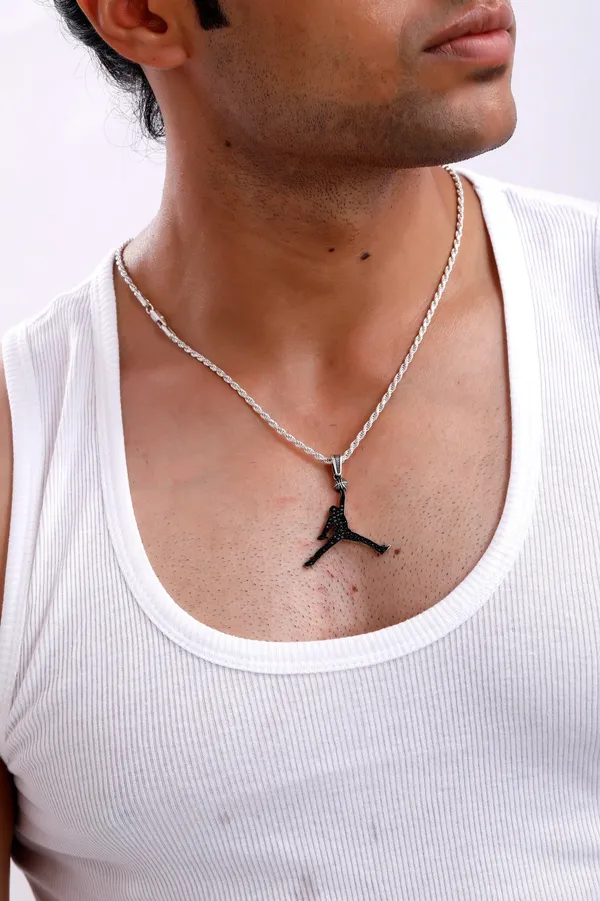 Silver_Sterling_Jordan_Pendant_Chain_For_Men